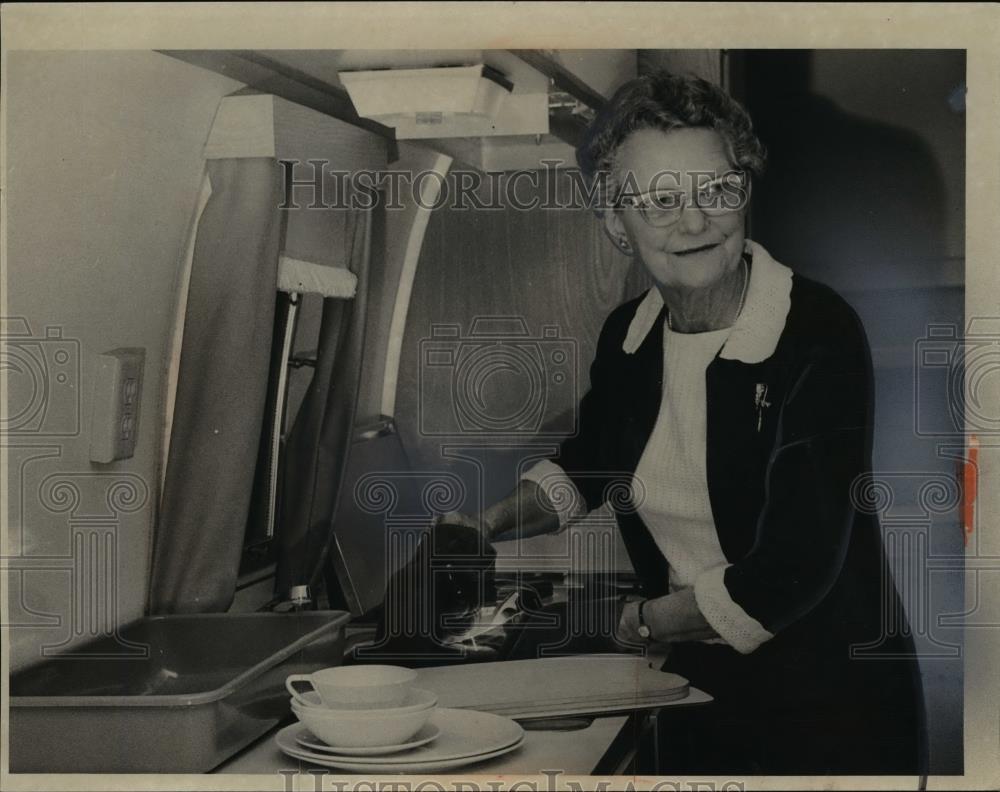 1967 Press Photo Mrs. Dan C. Webster at Trailer Kitchen Sink - Historic Images