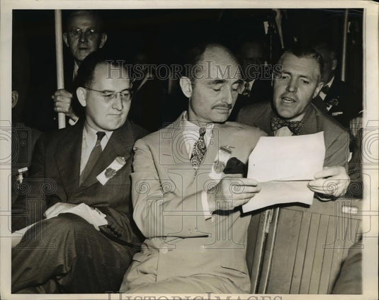 1944 Press Photo Francis Biddle, Tom Griffith, and Thomas Buchanan in Chicago - Historic Images