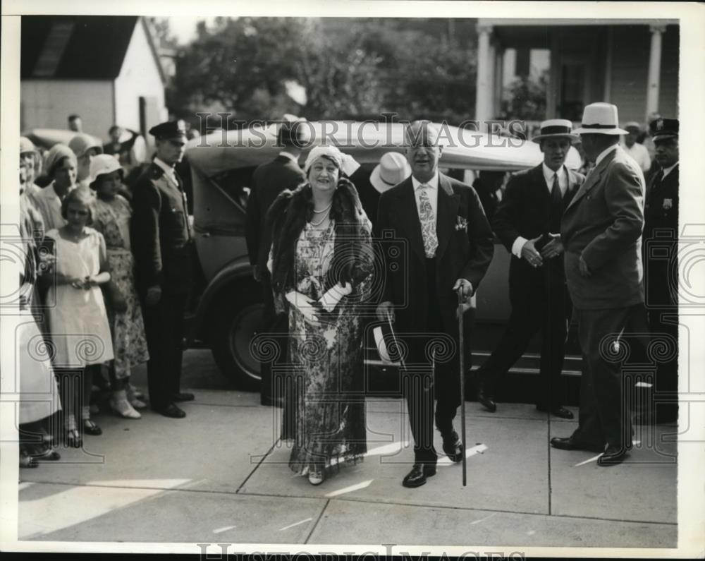 1932 Press Photo Former Governor of NY &amp; Mrs Alfred E Smith at Immaculate Concep - Historic Images