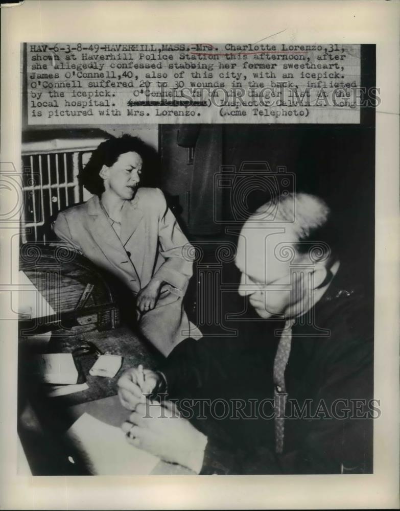 1949 Press Photo Charlotte Lorenzo confessed to Assaulting James O&#39;Connell - Historic Images