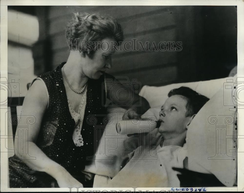 1932 Press Photo Joe Higgins Stricken Sleeping Sickness In Coma for a Year - Historic Images