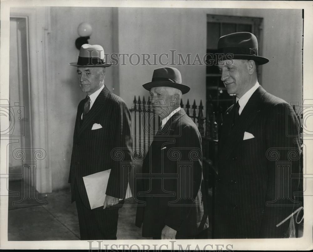 1937 Press Photo Cordell Hull, Sec.of State , Norman Davis ans Sumner Wells. - Historic Images