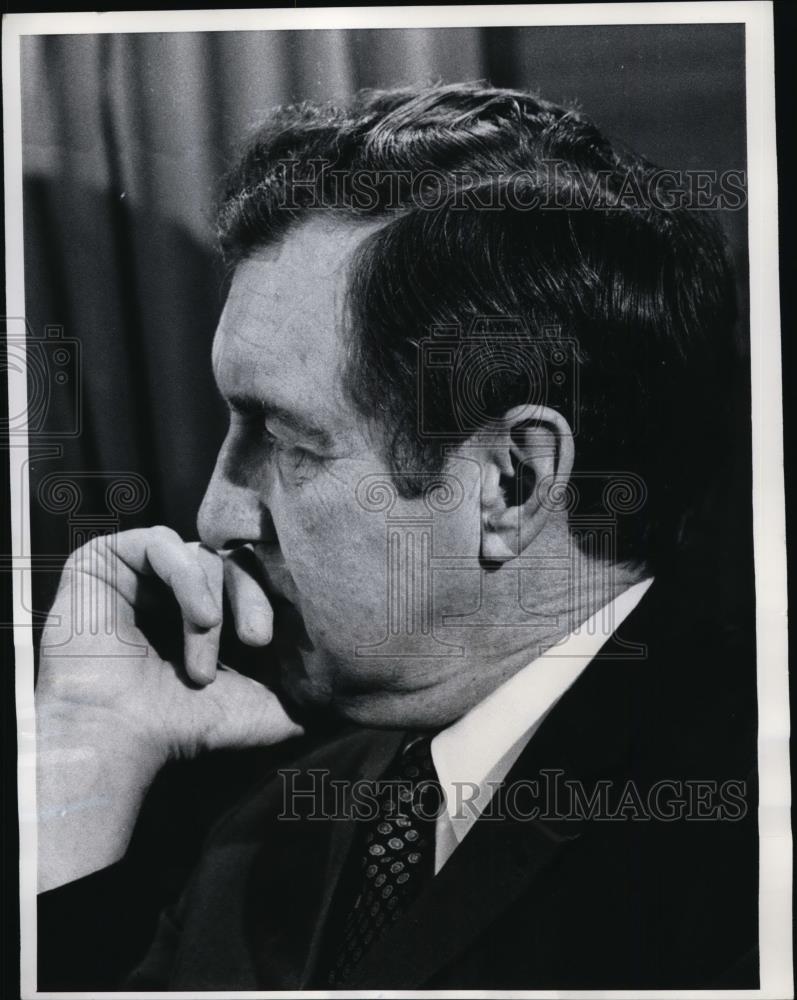 1969 Press Photo Senator Edmund Muskie at Senate Banking Subcommittee Meeting - Historic Images