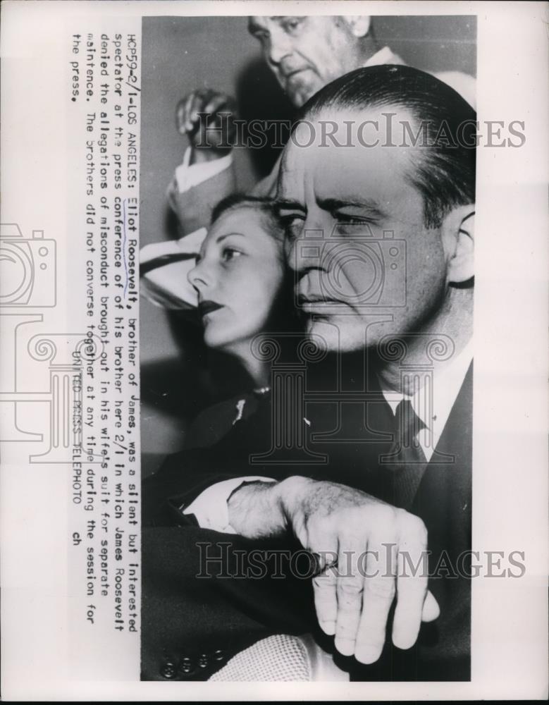 1954 Press Photo Elliot Roosevelt Brother of James Roosevelt Denies Wifes Charge - Historic Images