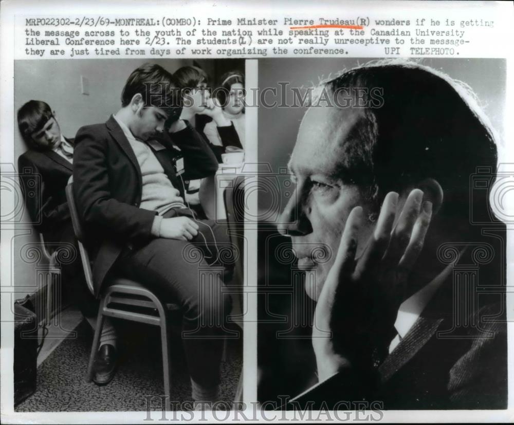 1969 Press Photo Prime Minister Pierre Trudeau Montreal, Canada Conference - Historic Images