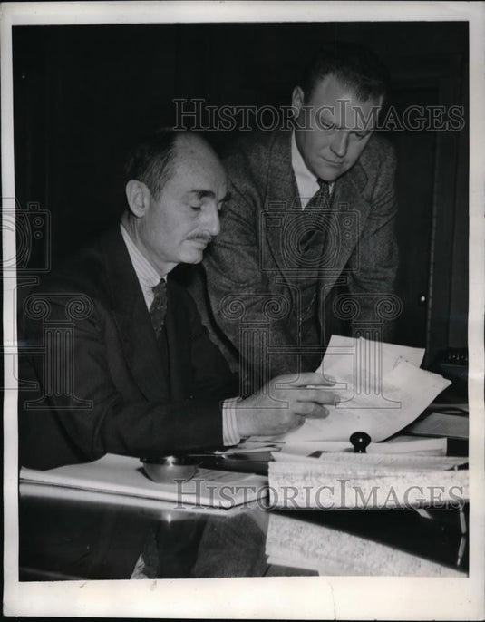 1942 Press Photo Attorney General Francis Biddle, Carl G. Harrison Washington DC - Historic Images
