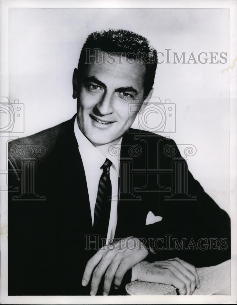 1956 Press Photo Ralph Story in a suit and tie smiles for the camera. - Historic Images