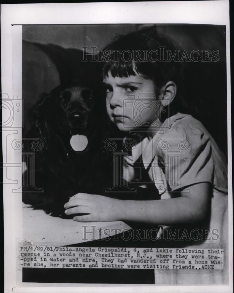 1951 Press Photo Philadelphia, Angela Crispaldi Inkies Rescue Near Chesilhurst. - Historic Images