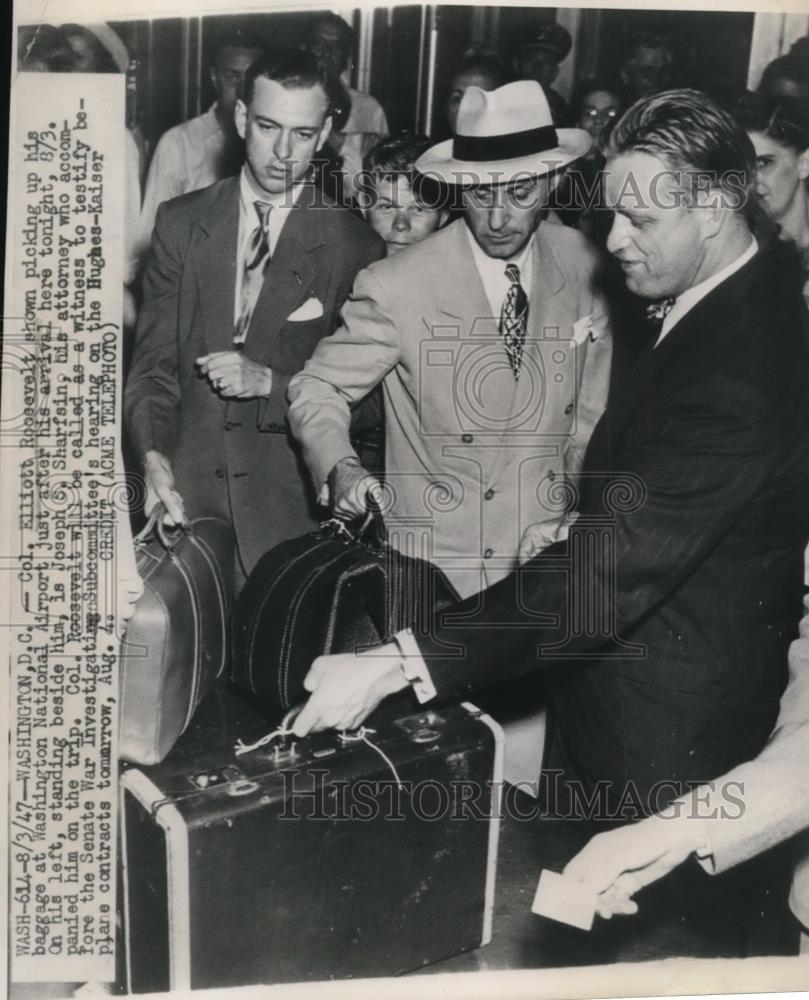 1947 Press Photo Colonel Elliott Roosevelt at Washington National Airport - Historic Images