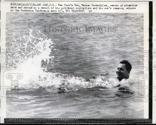 1959 Press Photo Gov.Nelson Rockefeller of N.Y. relaxed at Governors' Conference - Historic Images