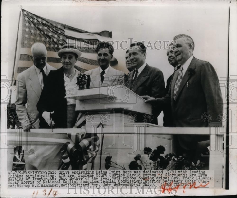 1950 Press Photo Washington -Ohio Drive encircling Haine Point was dedicated - Historic Images