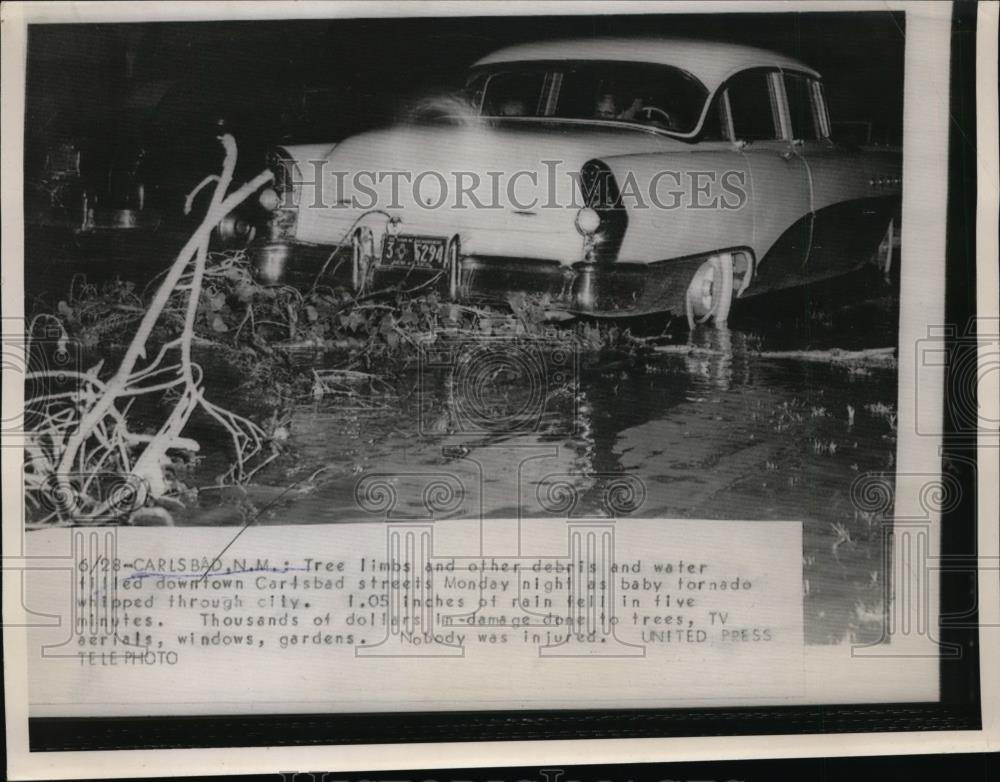 1955 Press Photo Tornado Caused Damage in Carlsbad NM - Historic Images