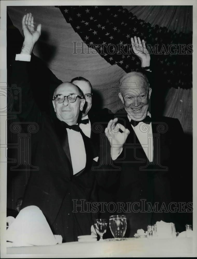 1961 Press Photo Pres. Dwight D EDisenhower, Louis Lefkowitz, JJ Gilhooley in NY - Historic Images