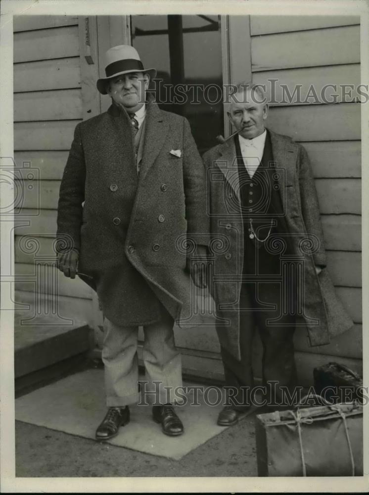 1932 Press Photo Charles L Krieger, J A Lynch after boating accident - Historic Images