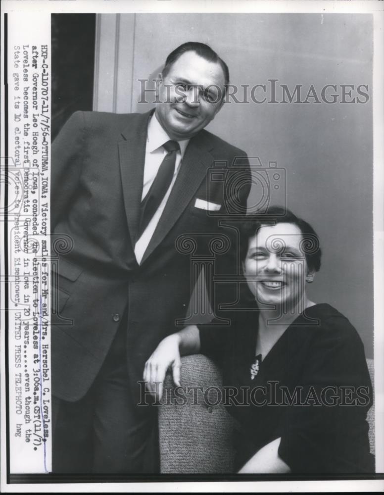 1956 Press Photo Victory Smiles For Mr. And Mrs. Herschel Loveless - nee82346 - Historic Images