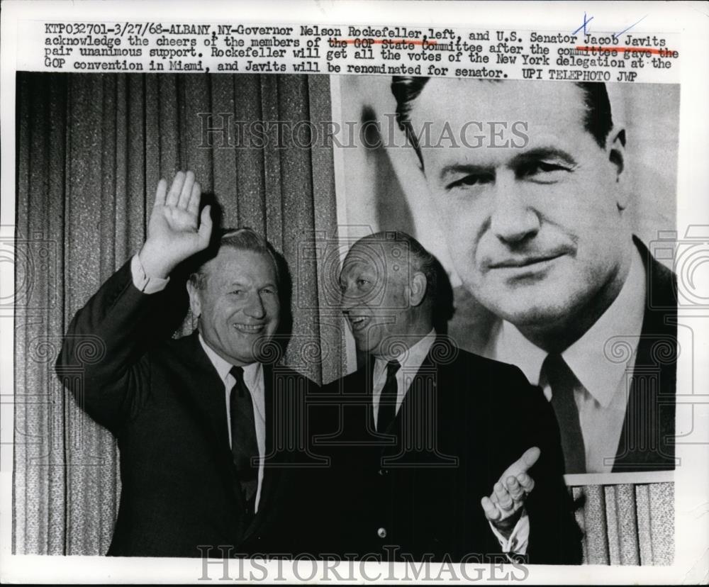 1968 Press Photo New York Governor Nelson Rockefeller &amp; Senator Jacob Javits - Historic Images