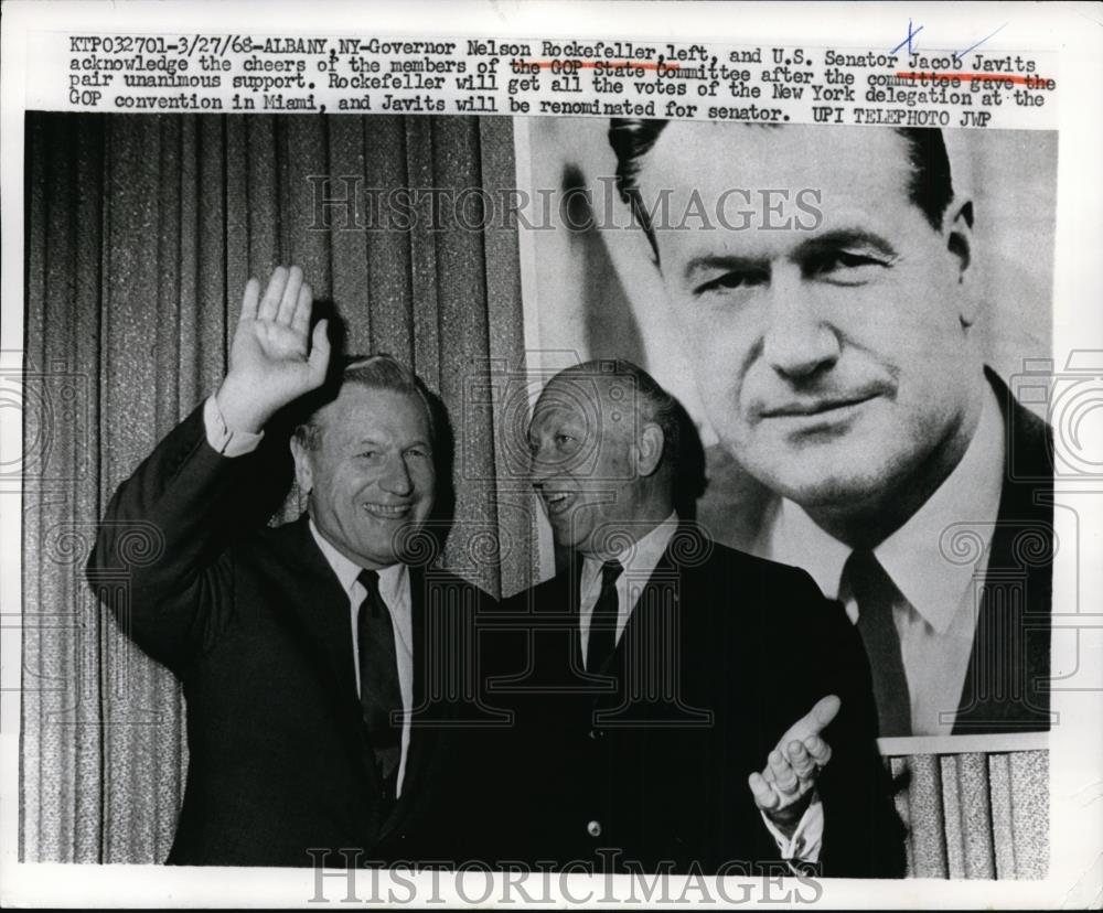 1968 Press Photo New York Governor Nelson Rockefeller & Senator Jacob Javits - Historic Images