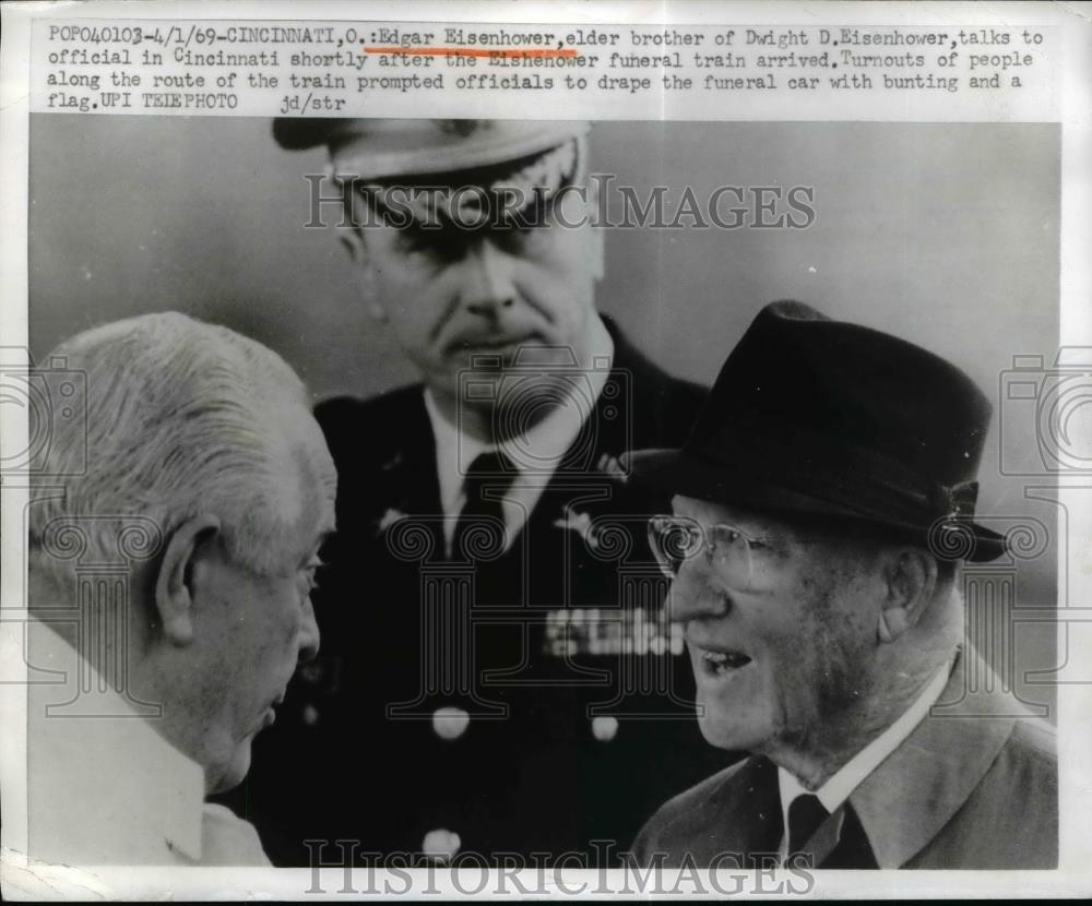 1969 Press Photo Edgar Eisenhower, elder brother of Pres. Dwight Eisenhower. - Historic Images