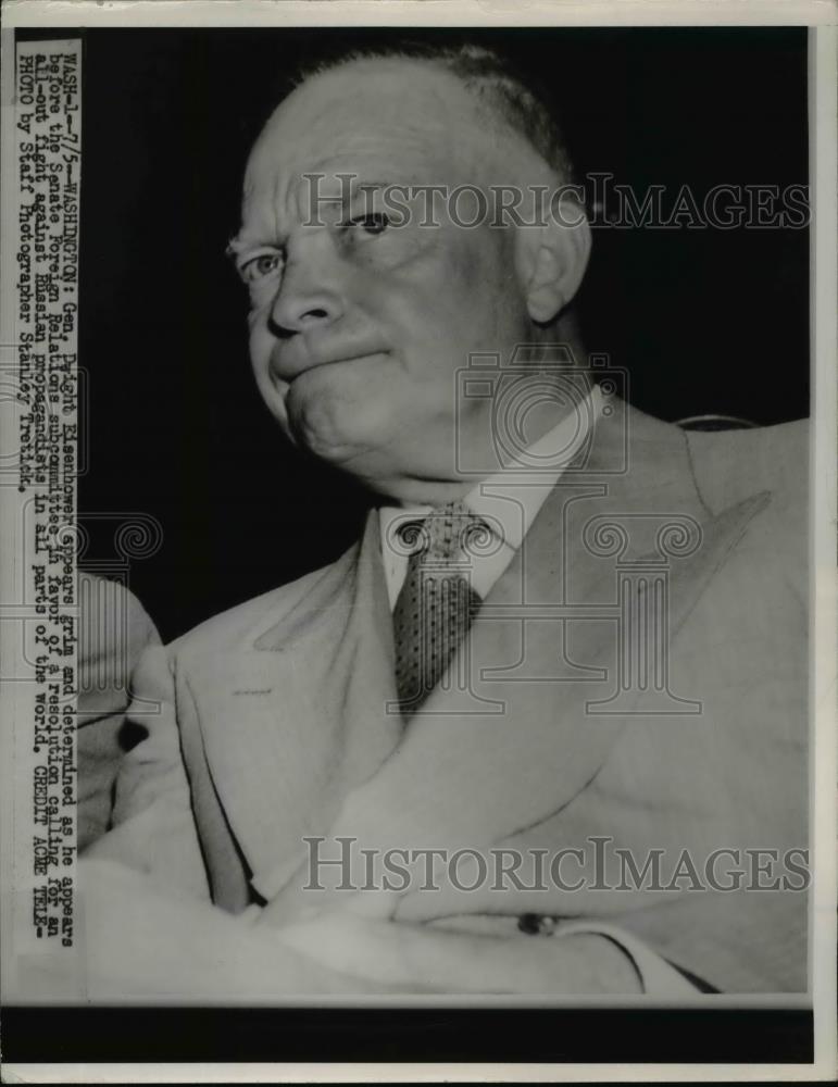1950 Press Photo General Dwight Eisenhower at Senate Foreign Relations Committee - Historic Images