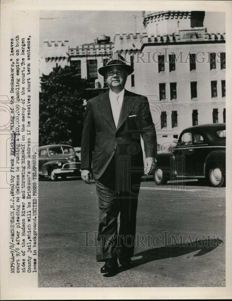 1952 Press Photo NY, Frank Erickson kingpin bookmaker charges - Historic Images