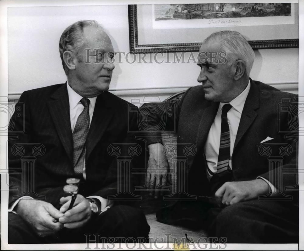 1969 Press Photo Secretary of State William Rogers & British Sec Stewart - Historic Images