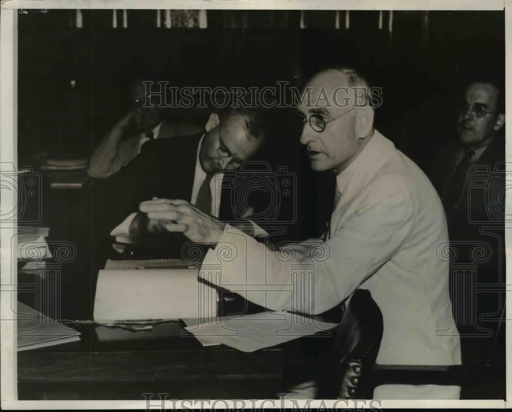 1938 Press Photo Arthur E Morgan testified at Joint Congressional Committee. - Historic Images