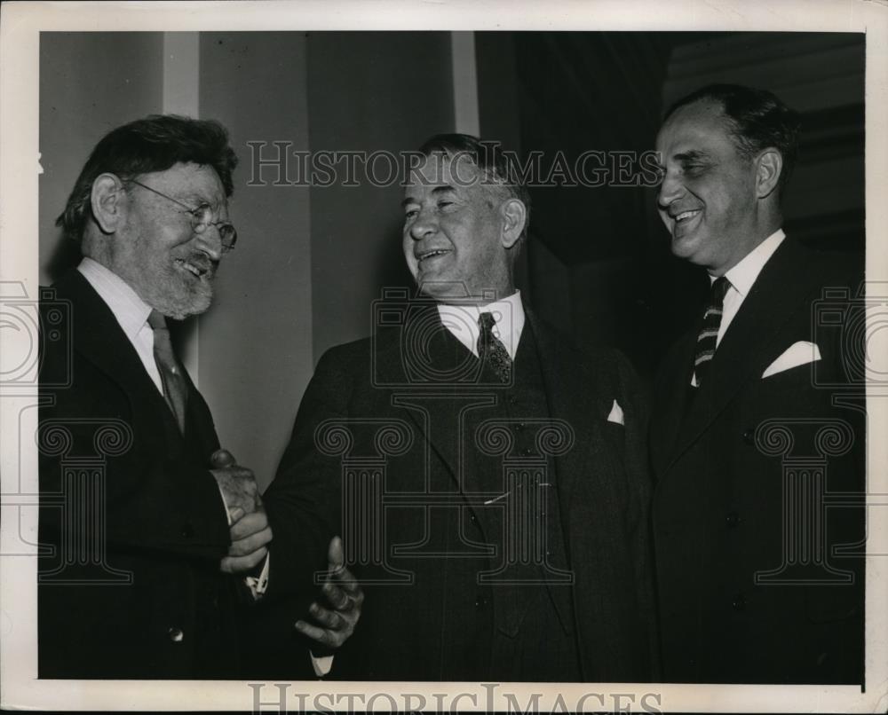 1938 Press Photo Senate Dems Hamilton Lewis(Ill), Alben Barkley(Ky), S. Minton - Historic Images