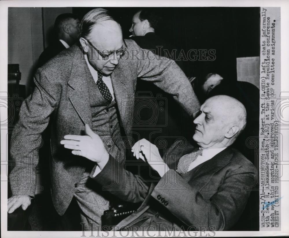 1952 Press Photo Sen. Robert Taft, Sen. H. Alexander smith Senate Republican - Historic Images