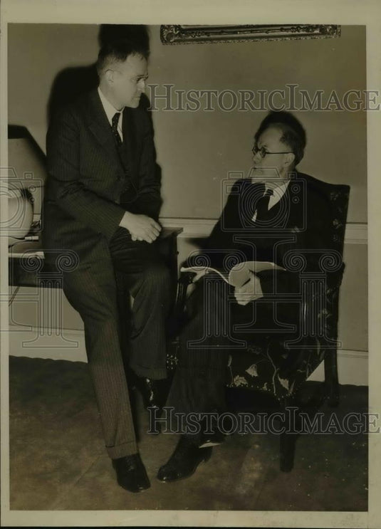 1939 Press Photo Dr George Birkhoff and Campbell Bonner at Philosophers meeting - Historic Images
