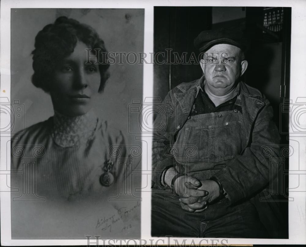 1946 Press Photo Chicago James Scott (R) arrested for killing his wife Jennie (L - Historic Images