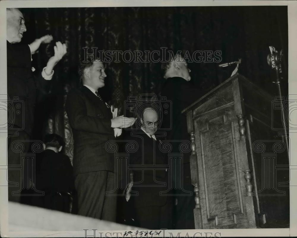 1936 Press Photo Herbert Hoover, Marshall Hale, J. Hamilton &amp; J. McNab at Rally - Historic Images