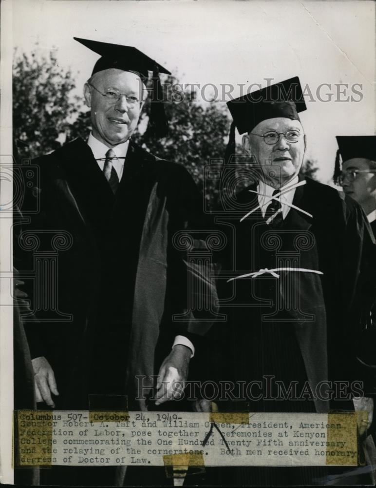 1949 Press Photo Ohio Senator Robert A. Taft, Labor President William Green - Historic Images