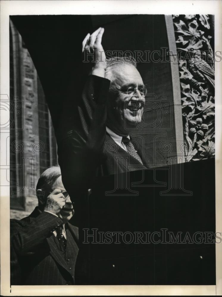 1943 Press Photo President Franklin Roosevelt at Peace Tower Parliament Ottawa - Historic Images