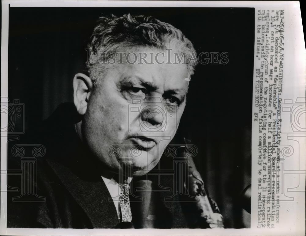 1962 Press Photo George E. Ieighty News Conference Washington - Historic Images