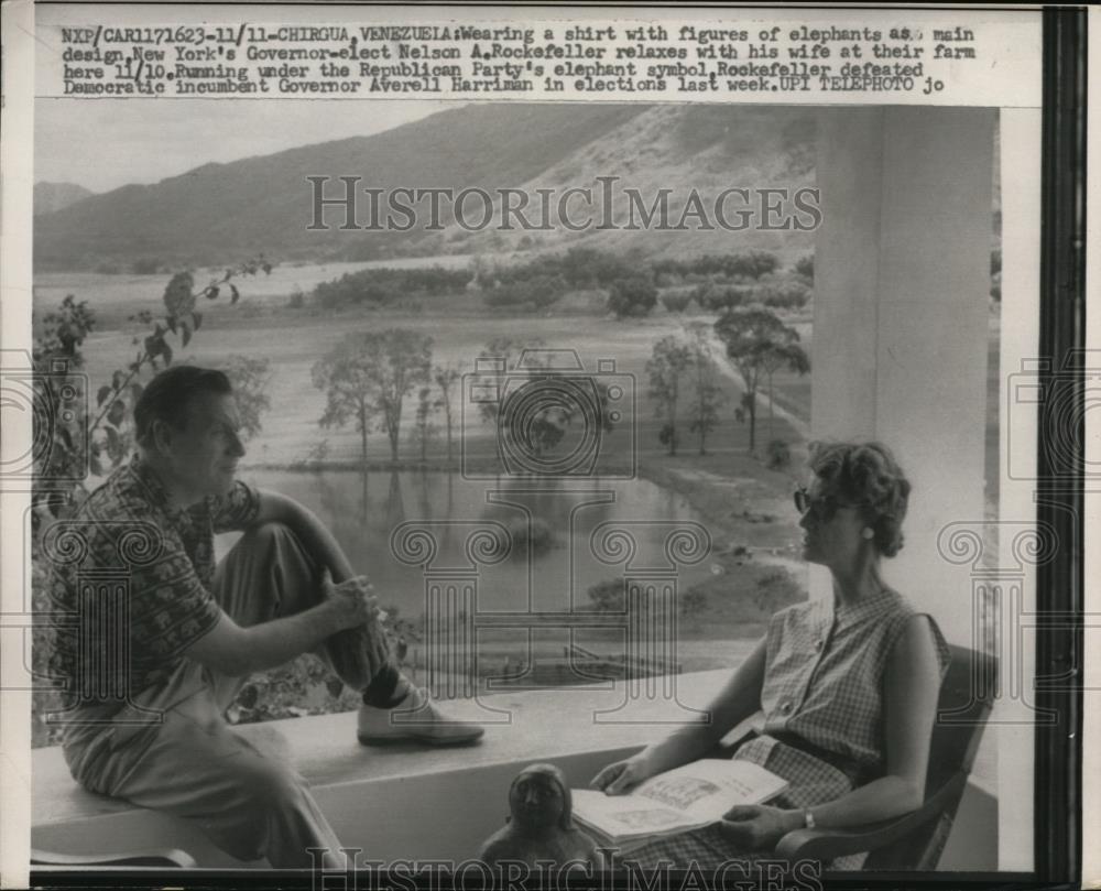 1958 Press Photo Chirgua Venezuela Governor elect Nelson Rockefeller. - Historic Images