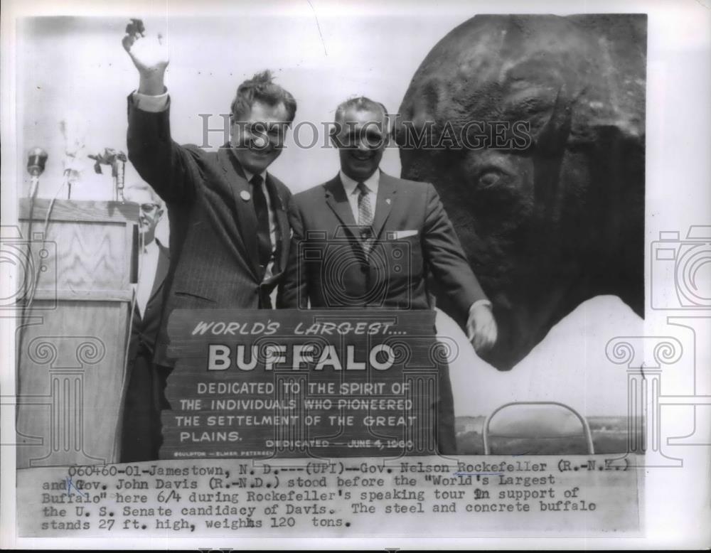 1960 Press Photo New York Governor Nelson Rockefeller & Gov John Davis ND - Historic Images