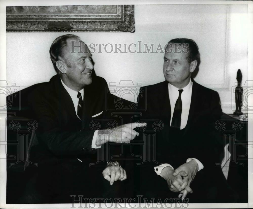 1969 Press Photo New York Secy of State Rogers and UN Observer Gunnar Jarring - Historic Images