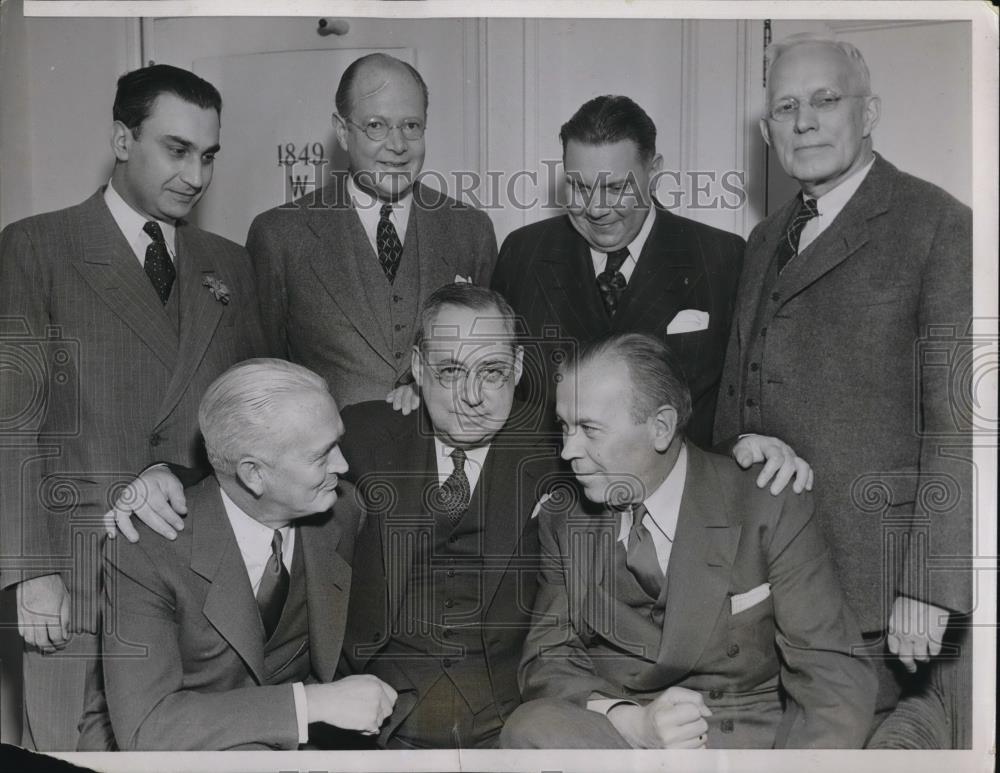 1937 Press Photo Stock Exchange Presidents T.R. Benson, Charles Gay, R.S. - Historic Images