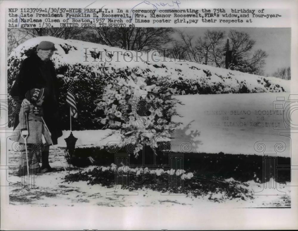 1957 Press Photo Franklin D. Roosevelt, Mrs. Eleanor Roosevelt Marlene Olsen - Historic Images