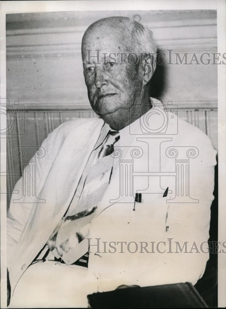 1935 Press Photo Judge M.S. Munson of Angleton Texas, Clyde Thompson Trial - Historic Images