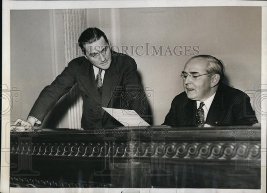 1935 Press Photo Senator Gerald P Nye & Senator Arthur Vandenburg Munitions Comm - Historic Images