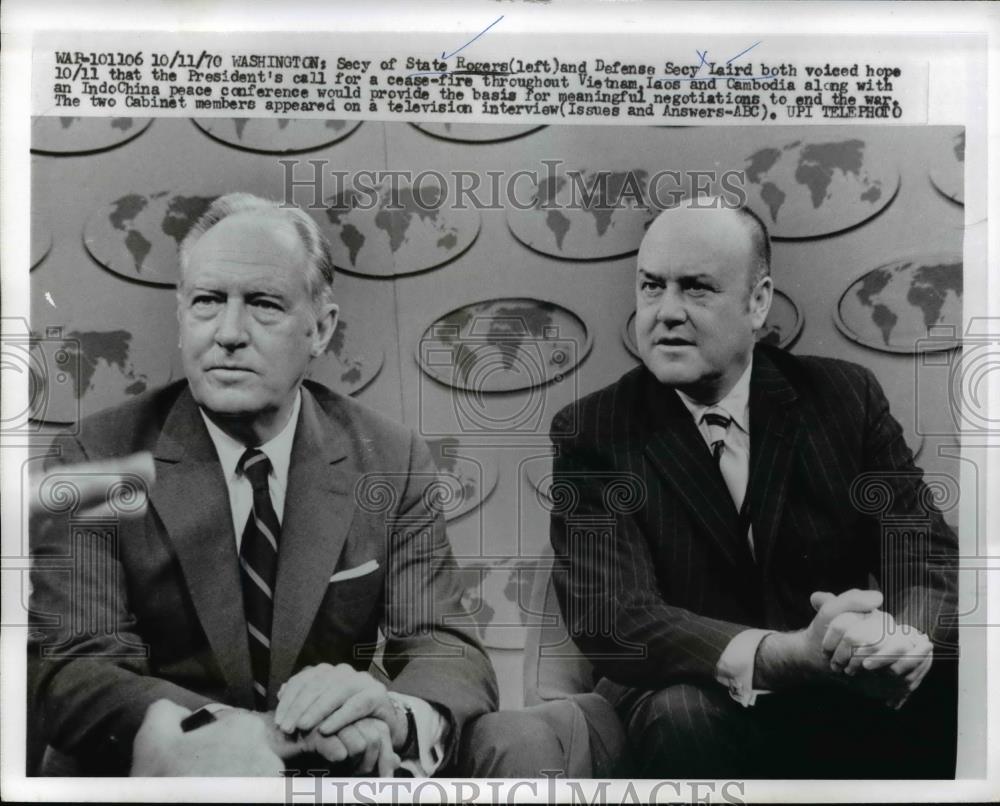 1970 Press Photo Washington Secy of State Rogers &amp; Defense Secy Laird - Historic Images