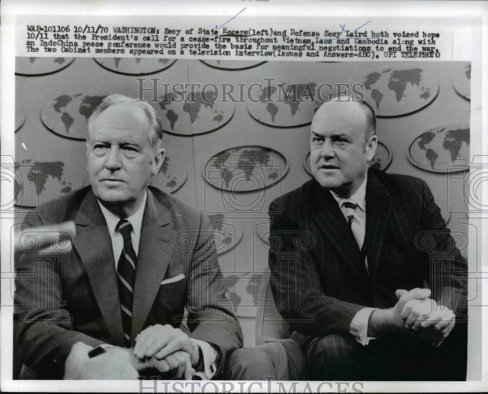 1970 Press Photo Washington Secy of State Rogers & Defense Secy Laird - Historic Images