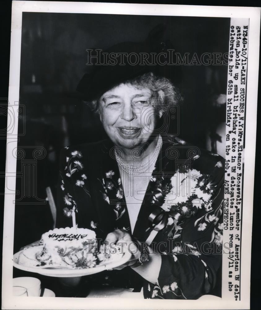 1949 Press Photo Lake Success New York, Eleanor Roosevelt Of American UN Group. - Historic Images