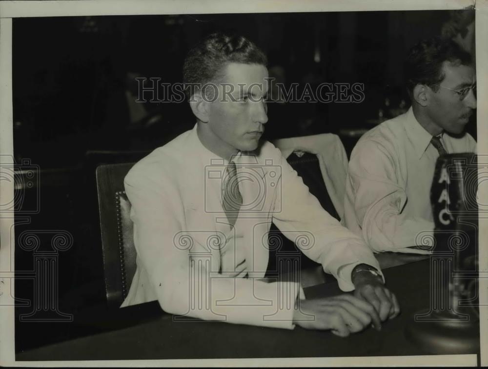 1935 Press Photo Morris Shook testified at House Lobby Investigating Committee - Historic Images