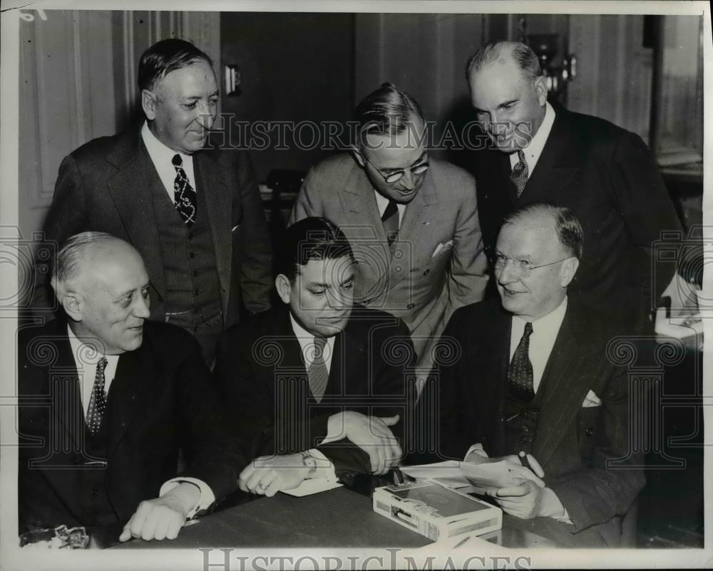 1938 Press Photo Washington, DC Martin W Clement, George M Harrison, Burton K - Historic Images