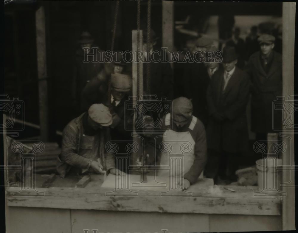 1927 Press Photo Corner stone laying at the new Union Station - cva97382 - Historic Images