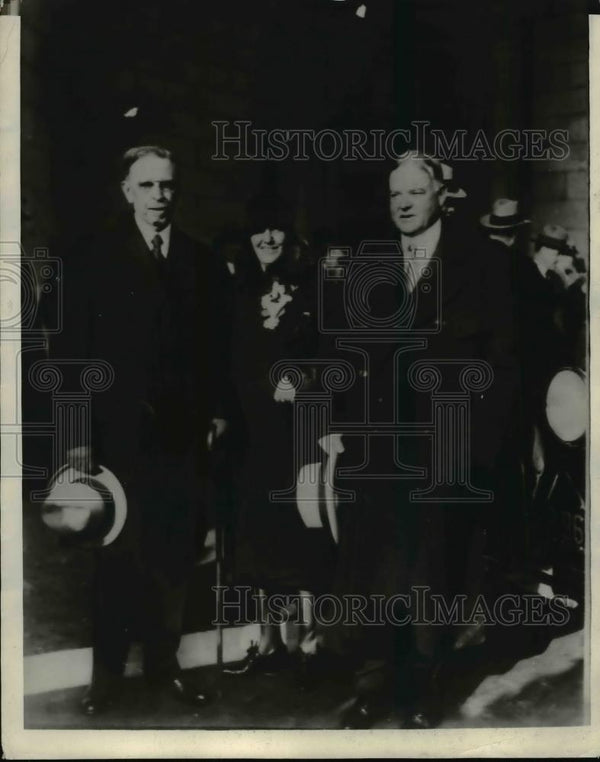 Hubert Work 1929 Press Photo Interior Secretary Hubert Work, President Herbert Hoo ...