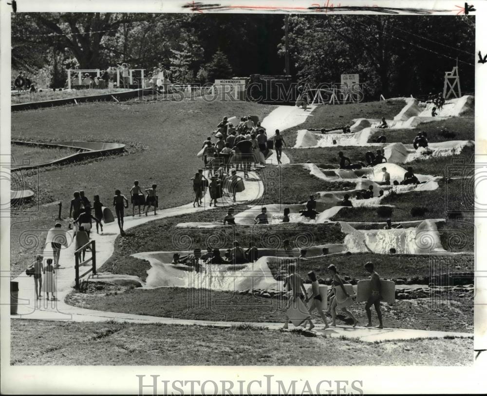 1981 Press Photo Scene at the  Brandywine Water Slides - cvb03823 - Historic Images