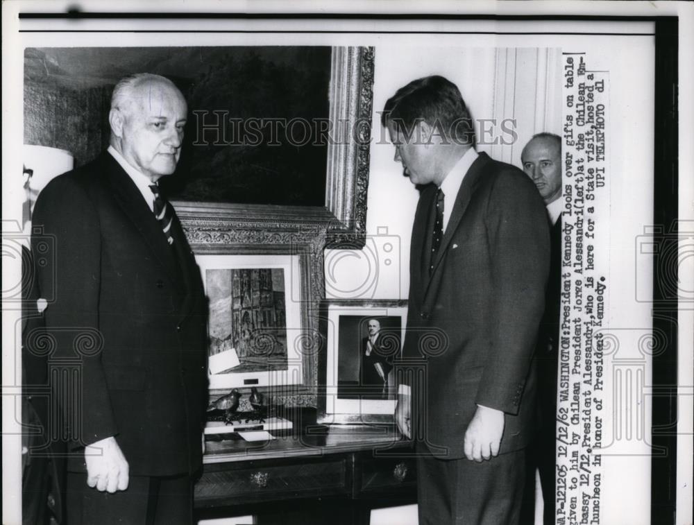 1963 Press Photo Washington: President Kennedy, Jorge Alessandri - Historic Images